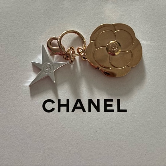 New Charm 2025 Holiday Edition Gold Camellia Flower and Silver Star CC W/clasp